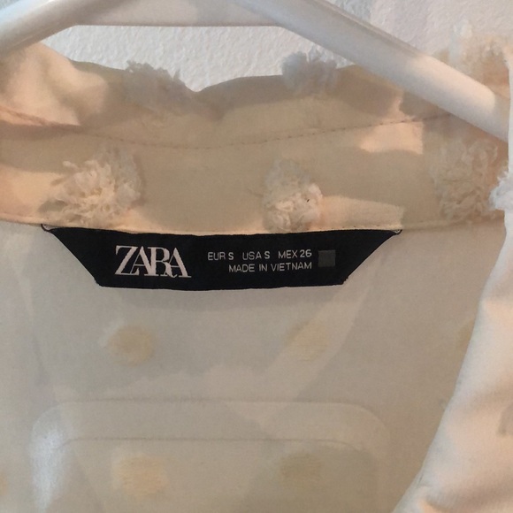 Zara Cream Polka Dot Blouse - Picture 2 of 3
